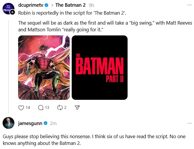 james gunn robin rumor batman threads james gunn robin rumor batman threads
