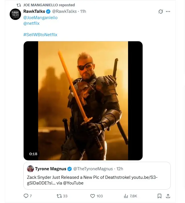 joe manganiello tweet sell wb to netflix deathstroke