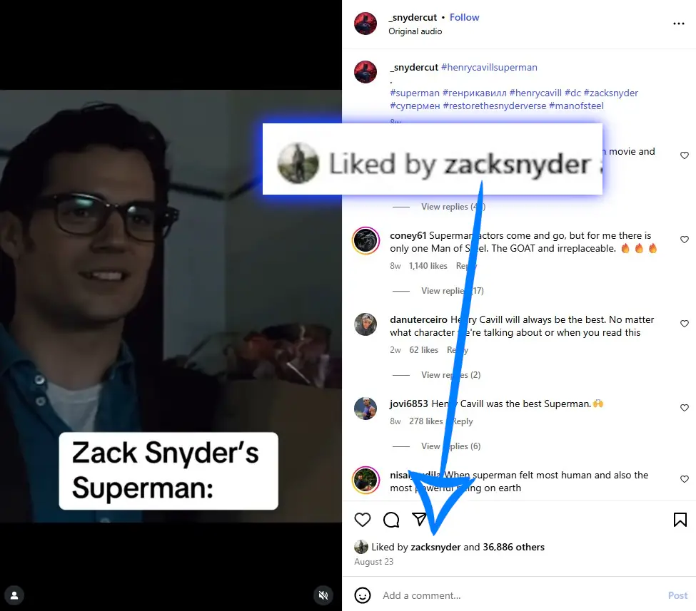 zack snyder likes superman reel instagram zack snyder likes superman reel instagram