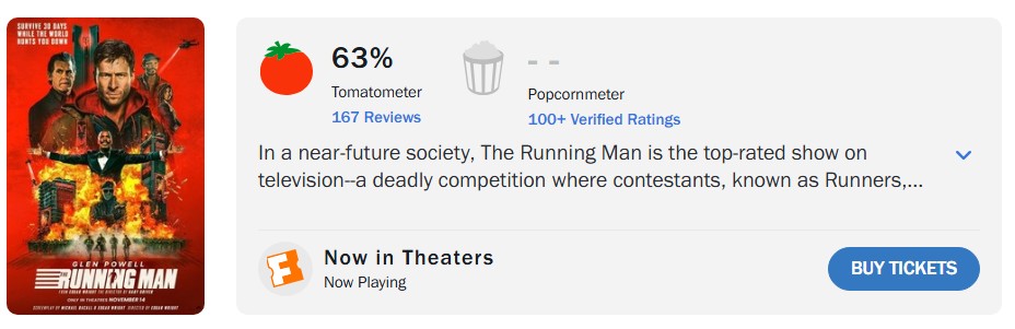 running man rotten tomatoes running man rotten tomatoes