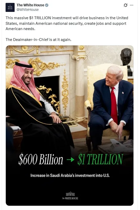 white house trump saudis deal