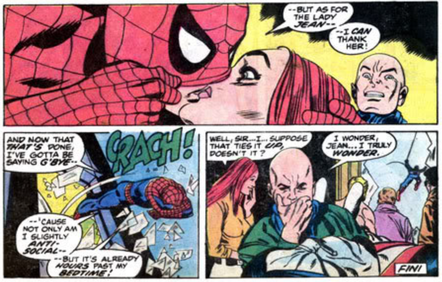 spider man kisses jean grey spider man kisses jean grey