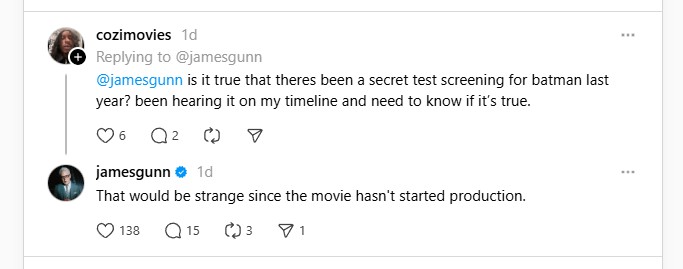 batman screen test james gunn