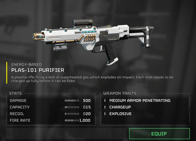 helldivers 2 PLAS 101 Purifier