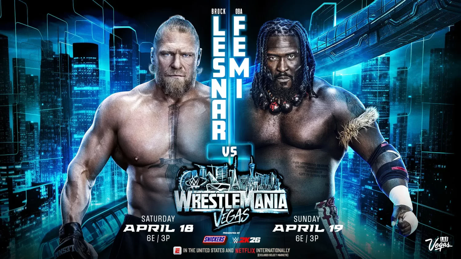 brock lesnar vs oba femi wrestlemania