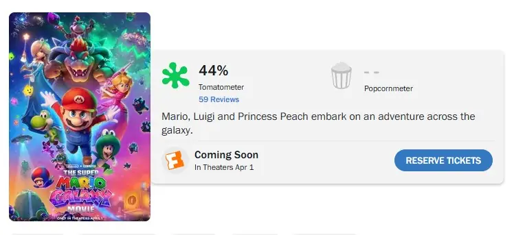 super mario galaxy rotten tomatoes score