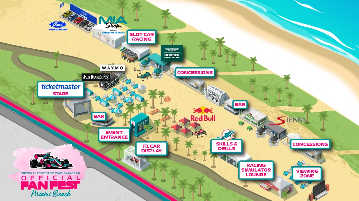 Miami GP Fan Fest Map