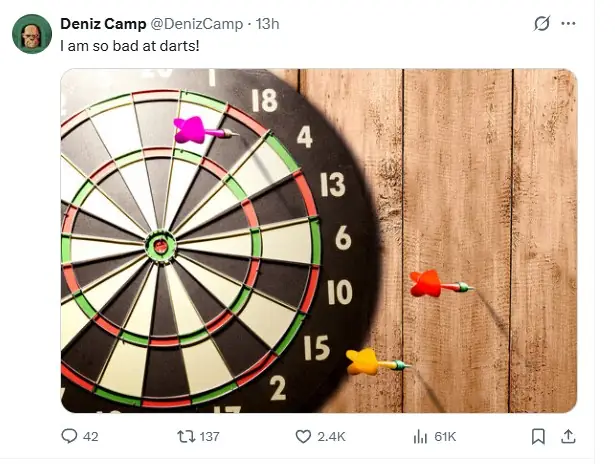deniz camp darts post