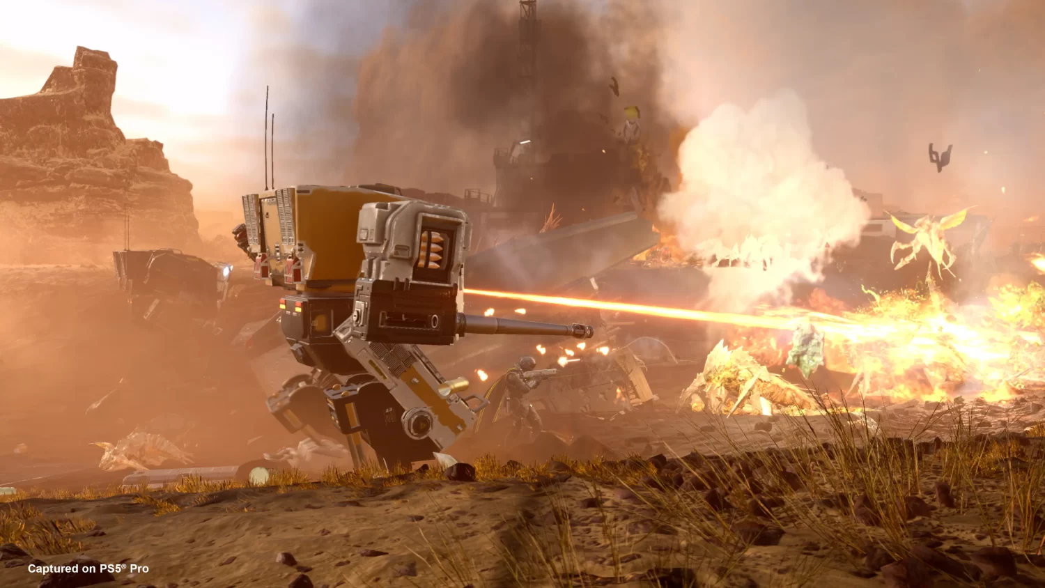 helldivers 2 mech flamethrower