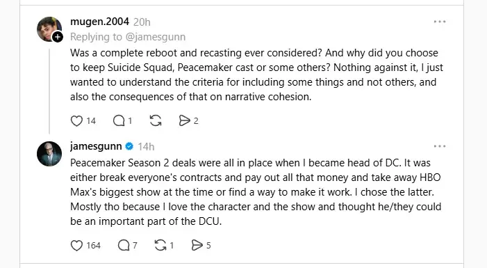 james gunn peacemaker hbo biggest show threads