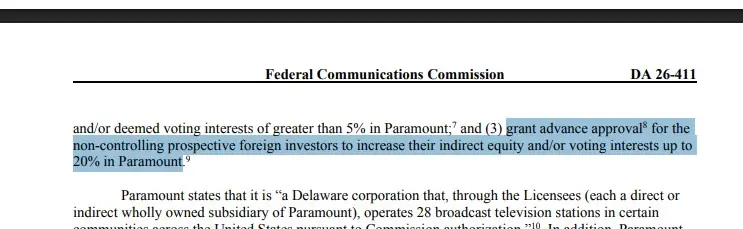 paramount middle east 20 precent fcc screenshot