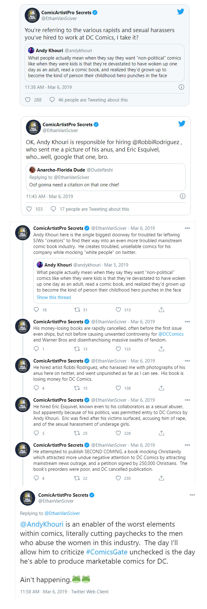 Ethan Van Sciver Andy Khouri tweets DC Comics