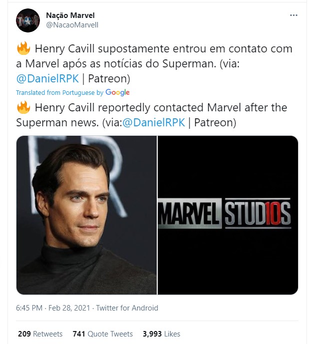 Henry Cavill Marvel Superman